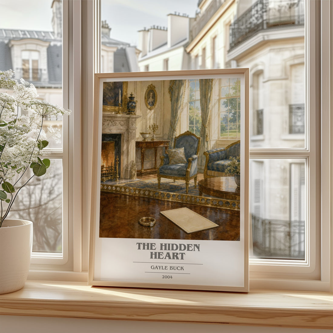 The Hidden Heart book cover poster colour and style options – Gayle Buck book art