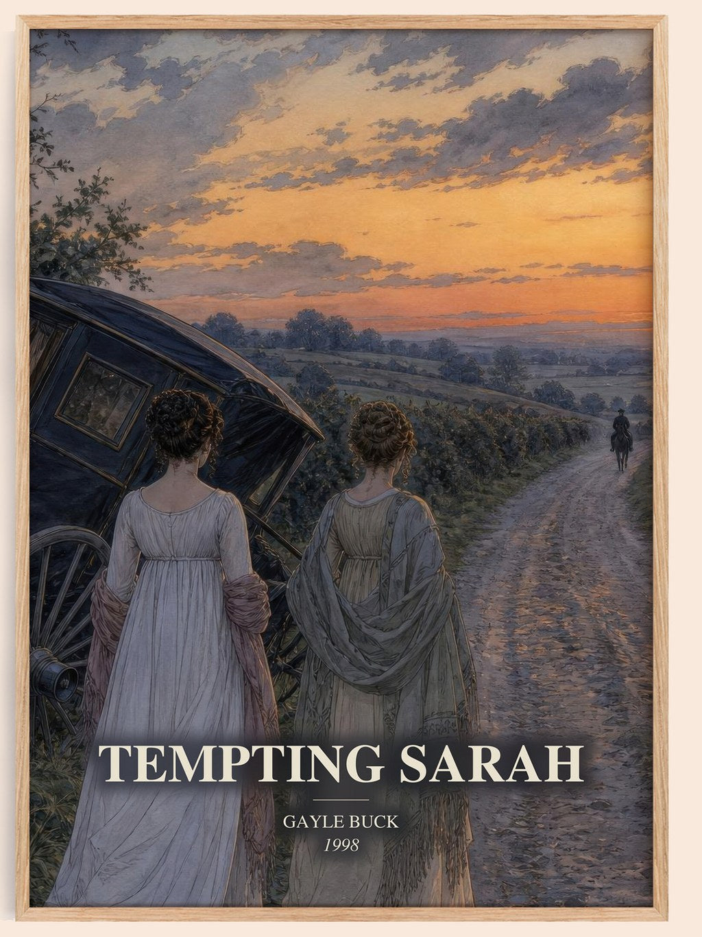 Tempting Sarah watercolour book poster by Gayle Buck – framed literary art print