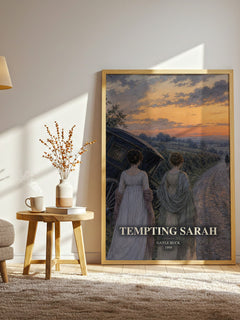 Tempting Sarah watercolour print in frame leaning in hallway – romance wall art
