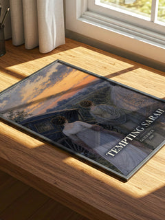 Tempting Sarah watercolour book poster framed on wall – romance wall art