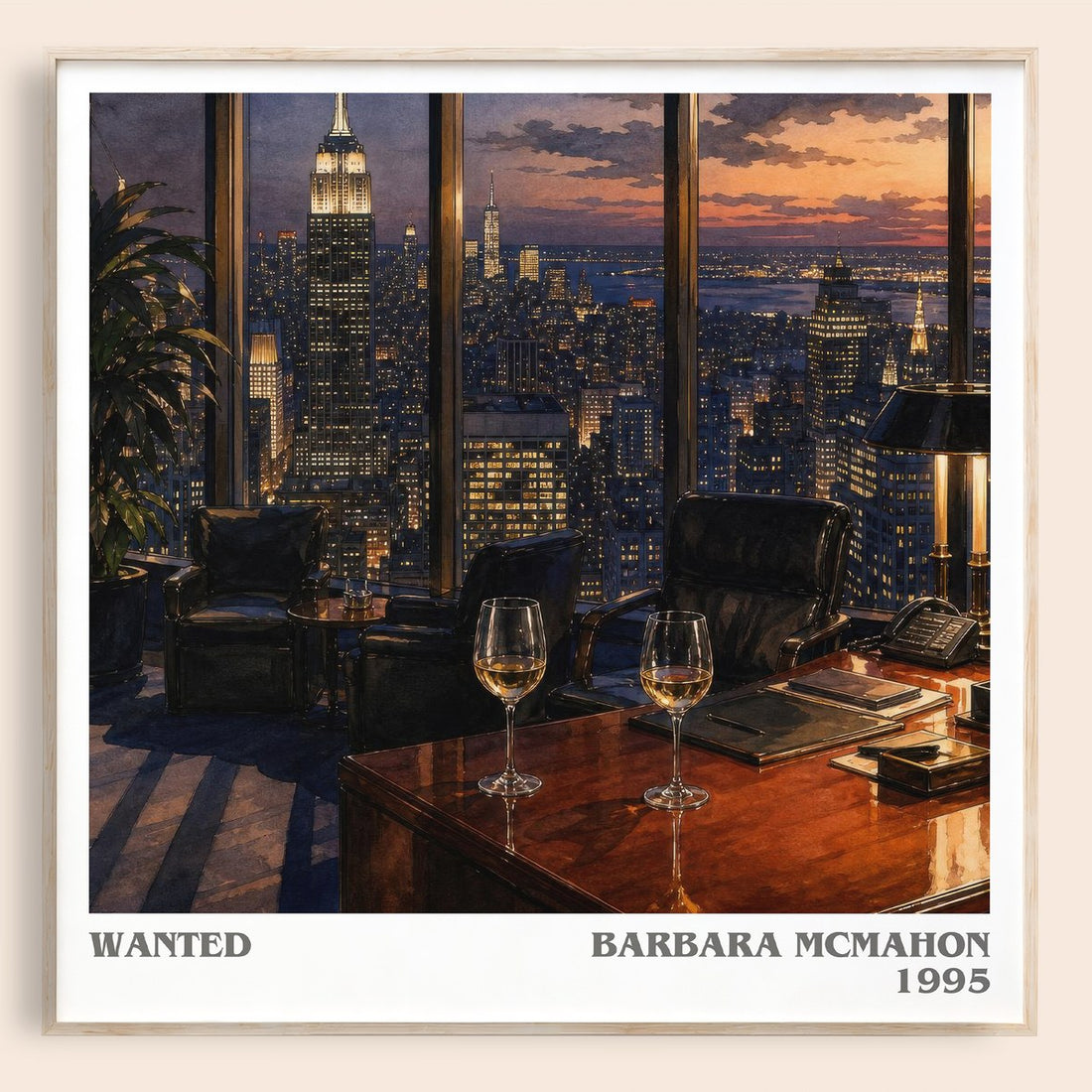 Wanted literary book poster by Barbara McMahon – framed literary art print