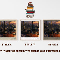 Wanted literary print in frame leaning in hallway – romance wall art