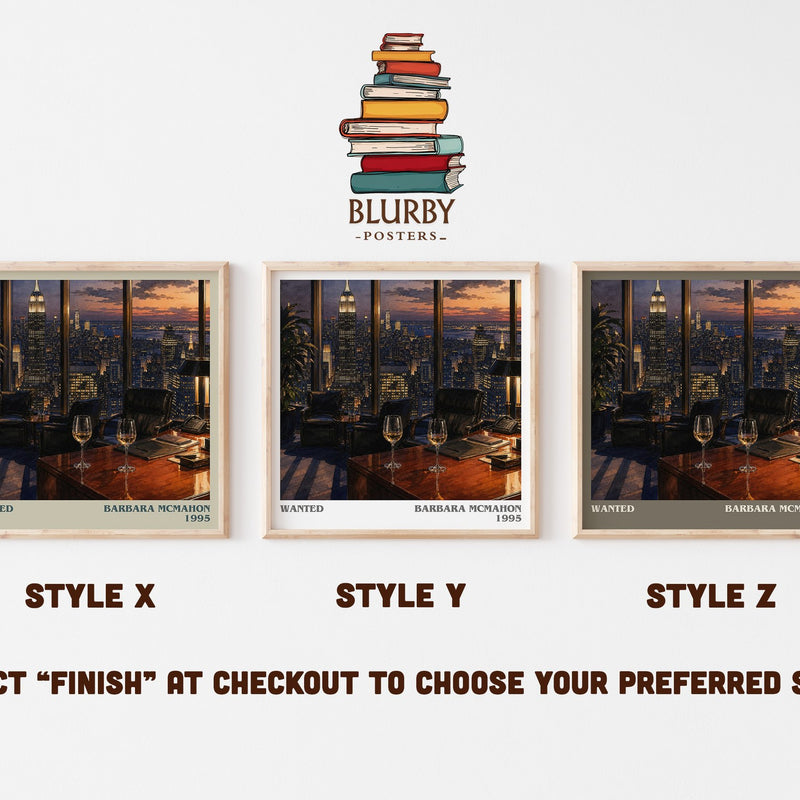 Wanted literary print in frame leaning in hallway – romance wall art