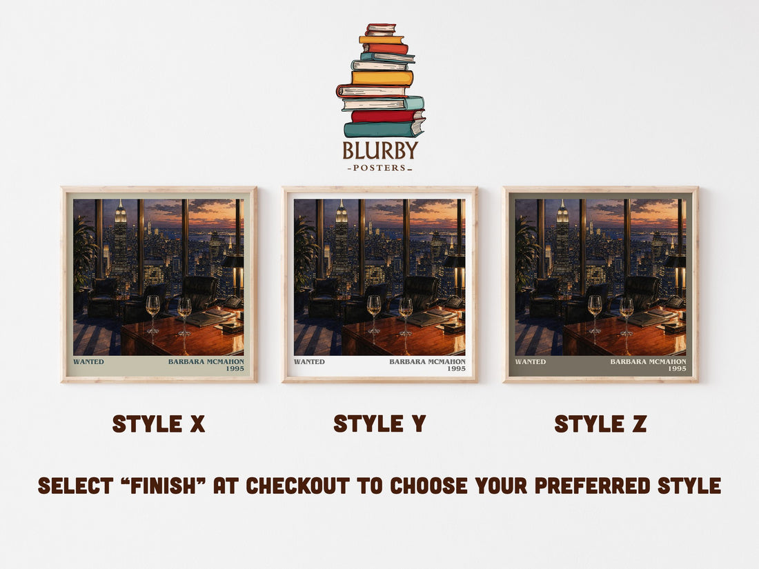 Wanted literary print in frame leaning in hallway – romance wall art (mockup)