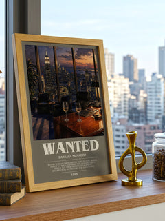Wanted bookish print framed by window – literary home decor