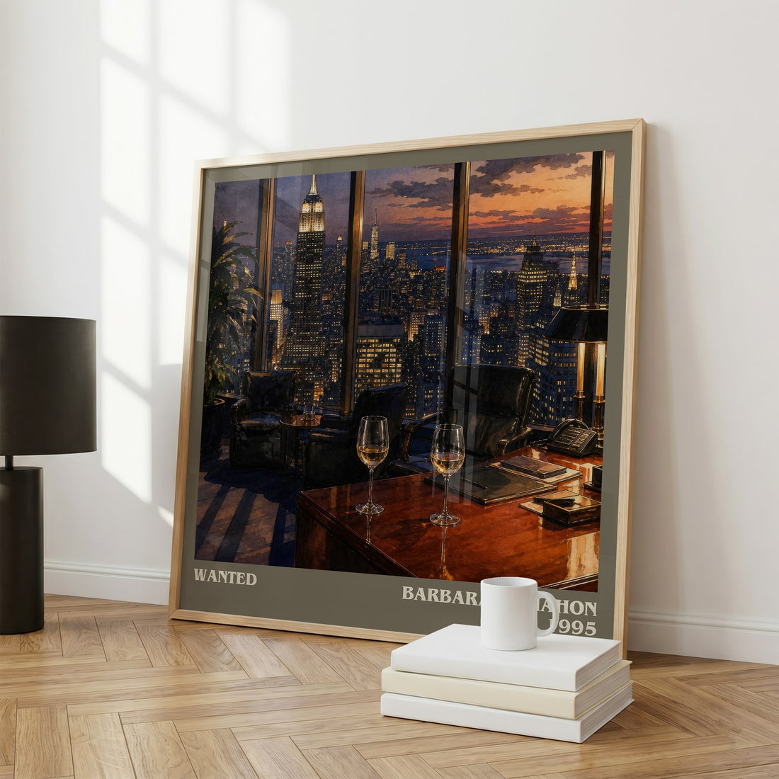 Wanted literary print framed by window – literary home decor