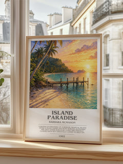 Island Paradise bookish poster colour and style options – Barbara McMahon book art