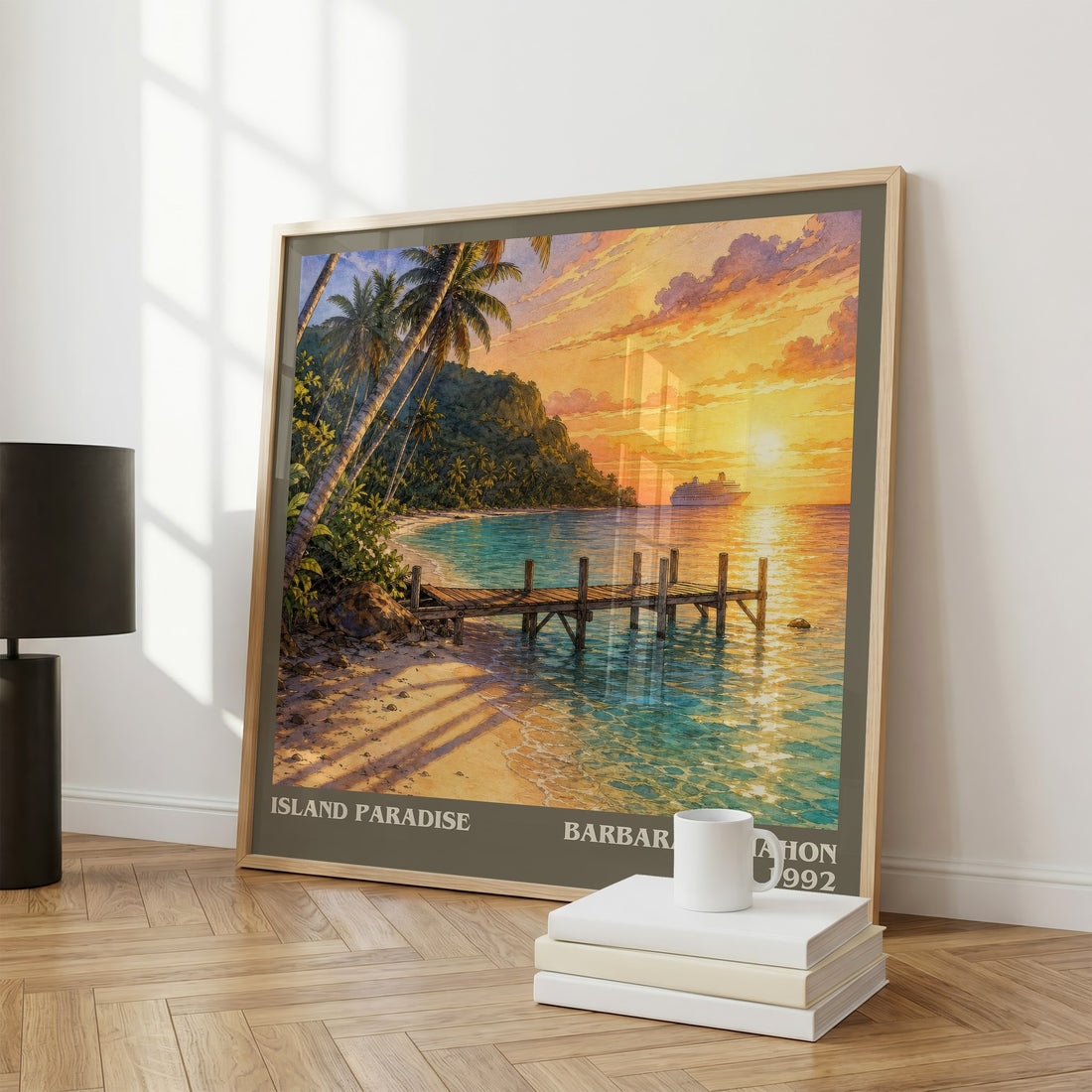 Island Paradise literary print framed by window – literary home decor