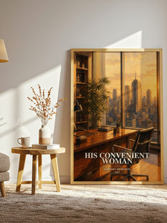 His Convenient Woman watercolour print in frame leaning in hallway – romance wall art