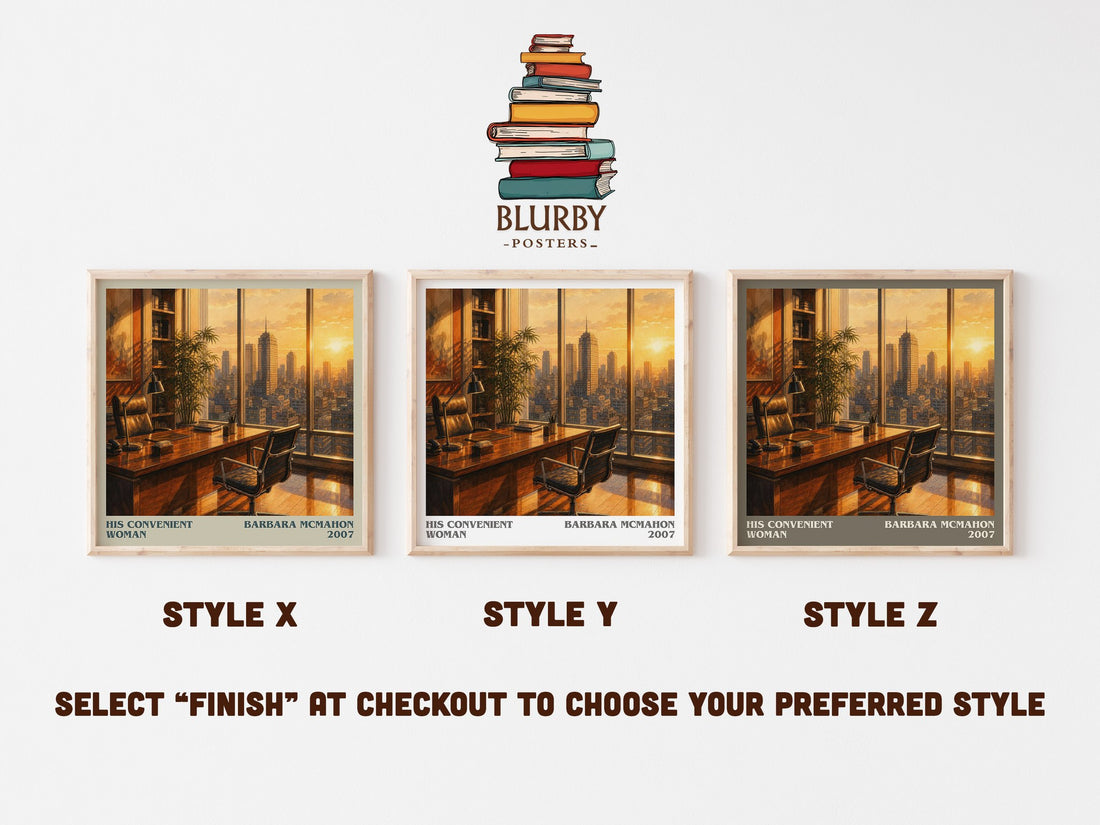 His Convenient Woman literary print in frame leaning in hallway – romance wall art (mockup)