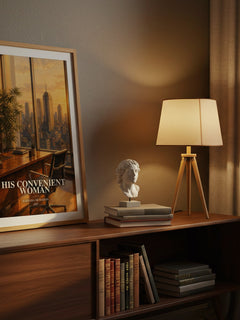 His Convenient Woman watercolour print on bookshelf – Barbara McMahon fan gift
