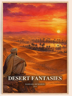 Desert Fantasies watercolour book poster by Barbara McMahon – framed literary art print