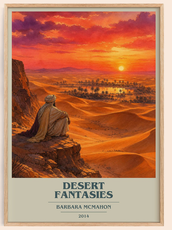Desert Fantasies book cover book poster by Barbara McMahon – framed literary art print
