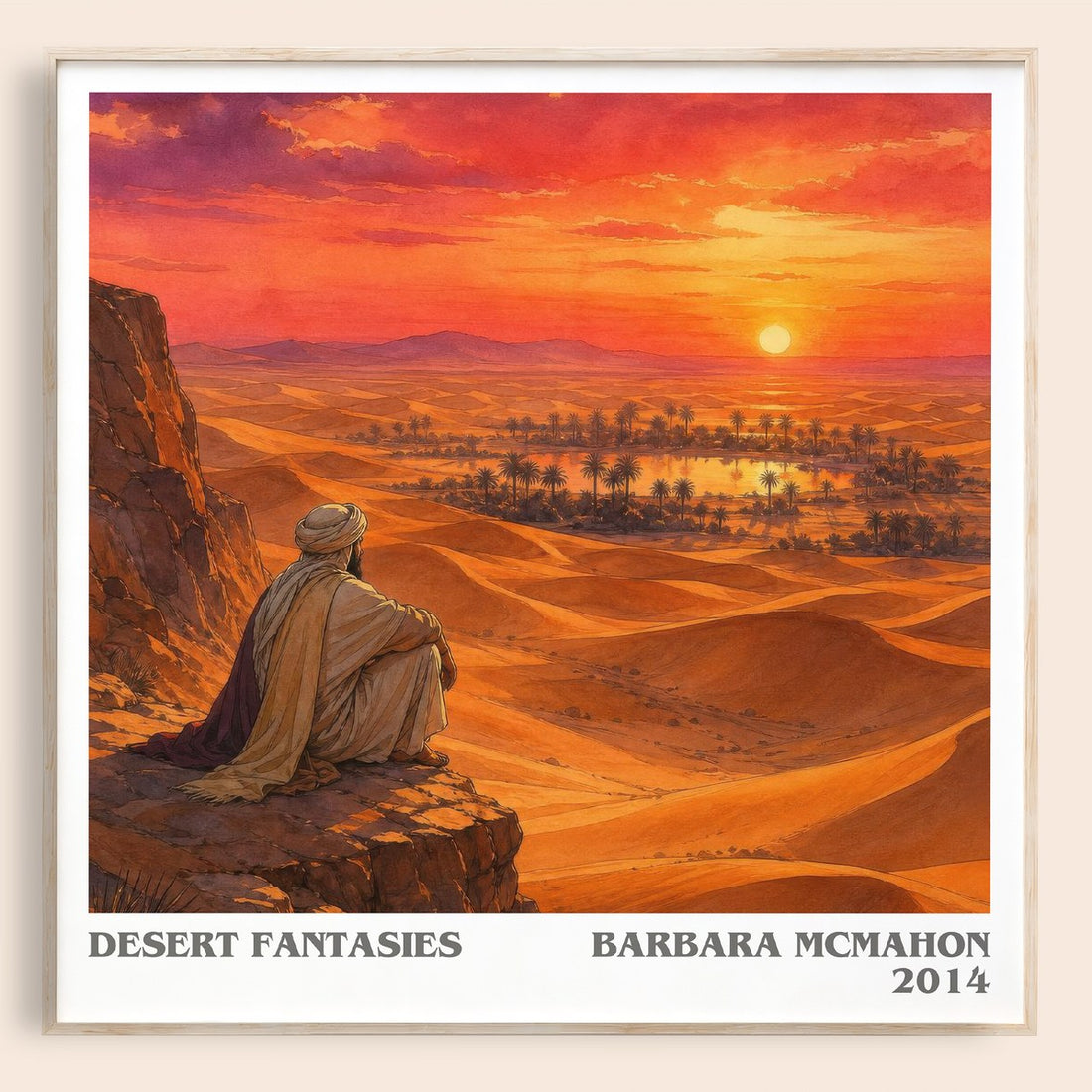 Desert Fantasies literary book poster by Barbara McMahon – framed literary art print
