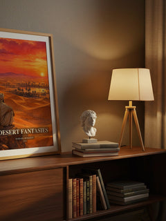 Desert Fantasies watercolour print on bookshelf – Barbara McMahon fan gift
