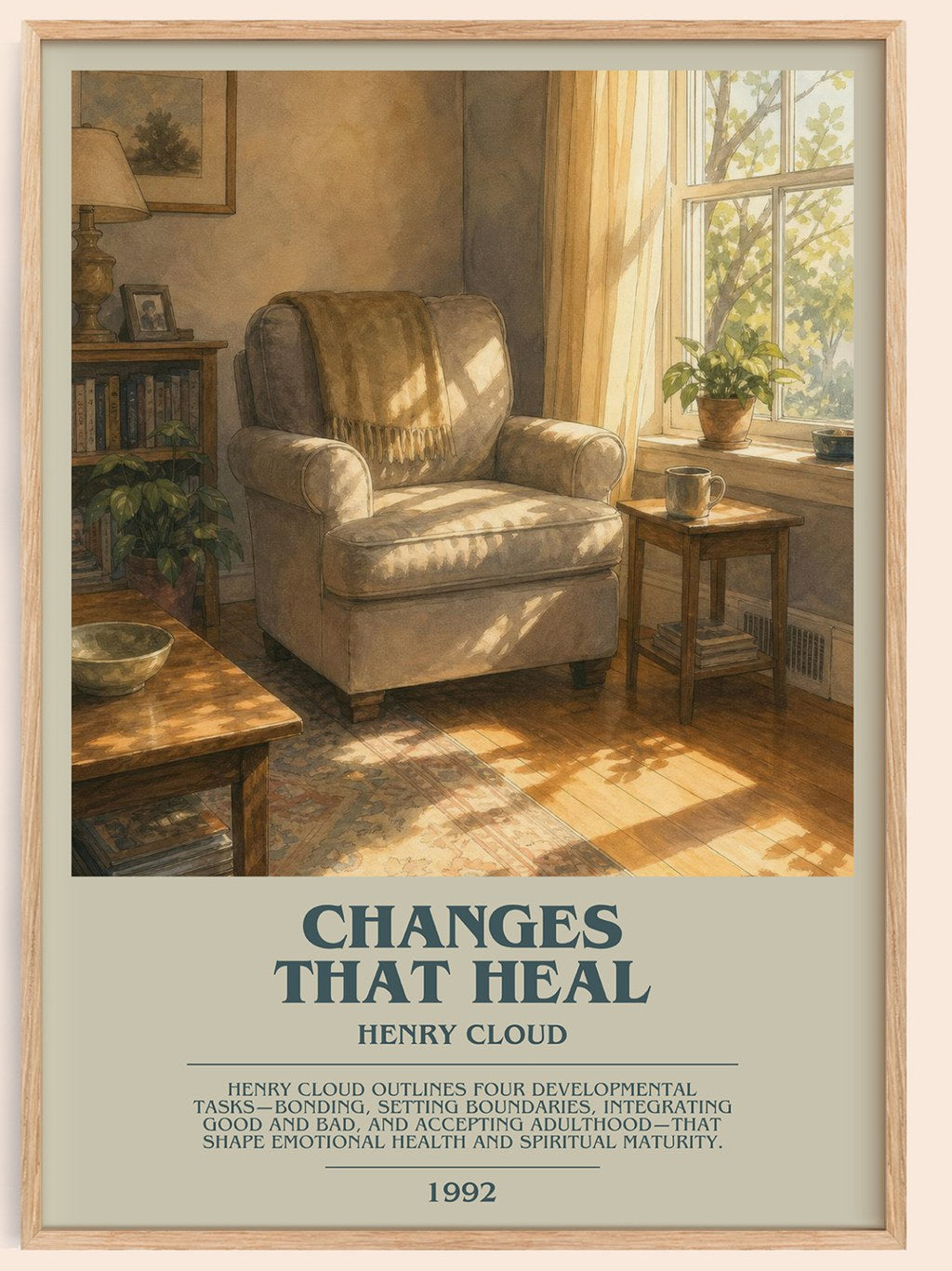 Changes That Heal bookish book poster by Henry Cloud – framed literary art print