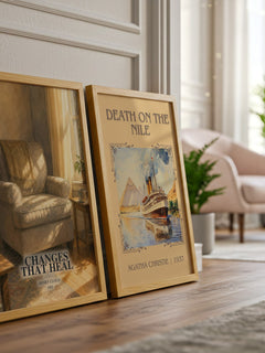 Changes That Heal watercolour print framed by window – literary home decor