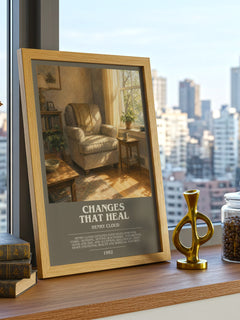 Changes That Heal bookish print framed by window – literary home decor