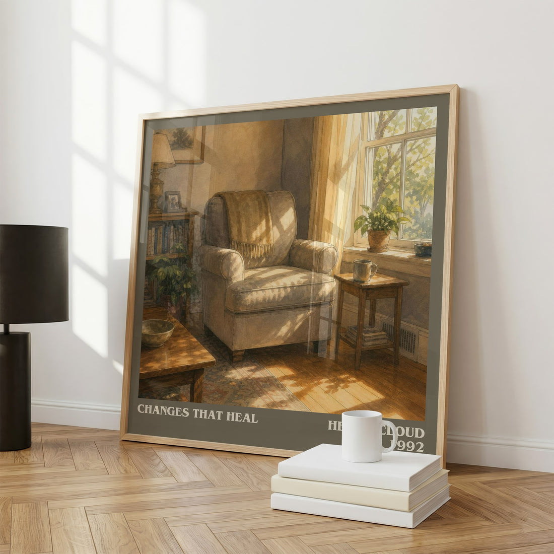 Changes That Heal literary print framed by window – literary home decor