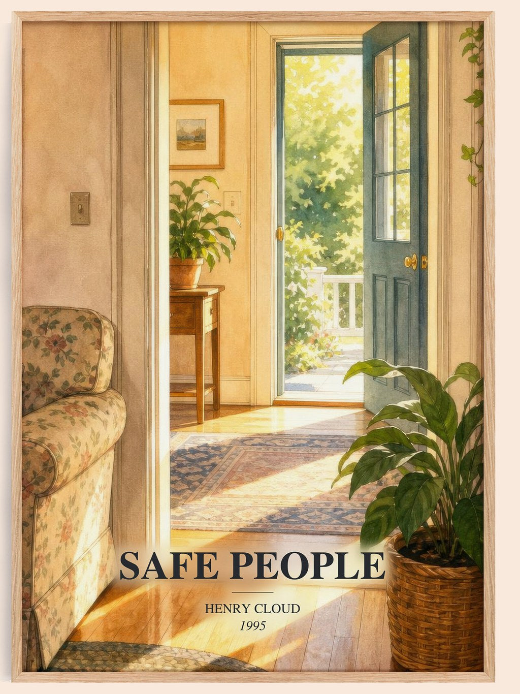 Safe People watercolour book poster by Henry Cloud – framed literary art print