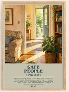 Safe People bookish book poster by Henry Cloud – framed literary art print