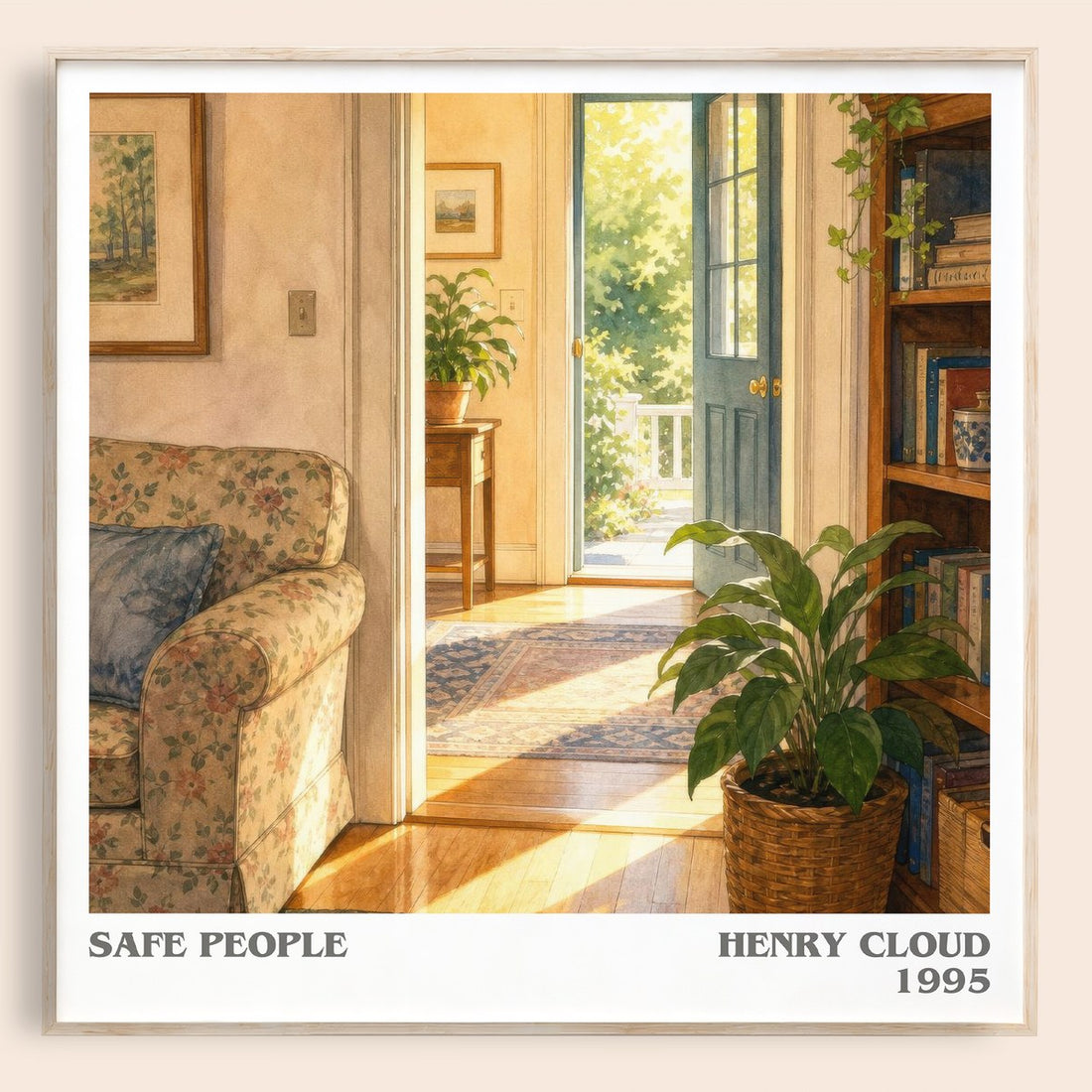 Safe People literary book poster by Henry Cloud – framed literary art print