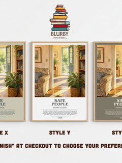 Safe People bookish print in frame leaning in hallway – non fiction wall art