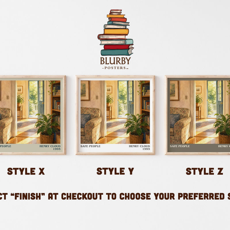 Safe People literary print in frame leaning in hallway – non fiction wall art