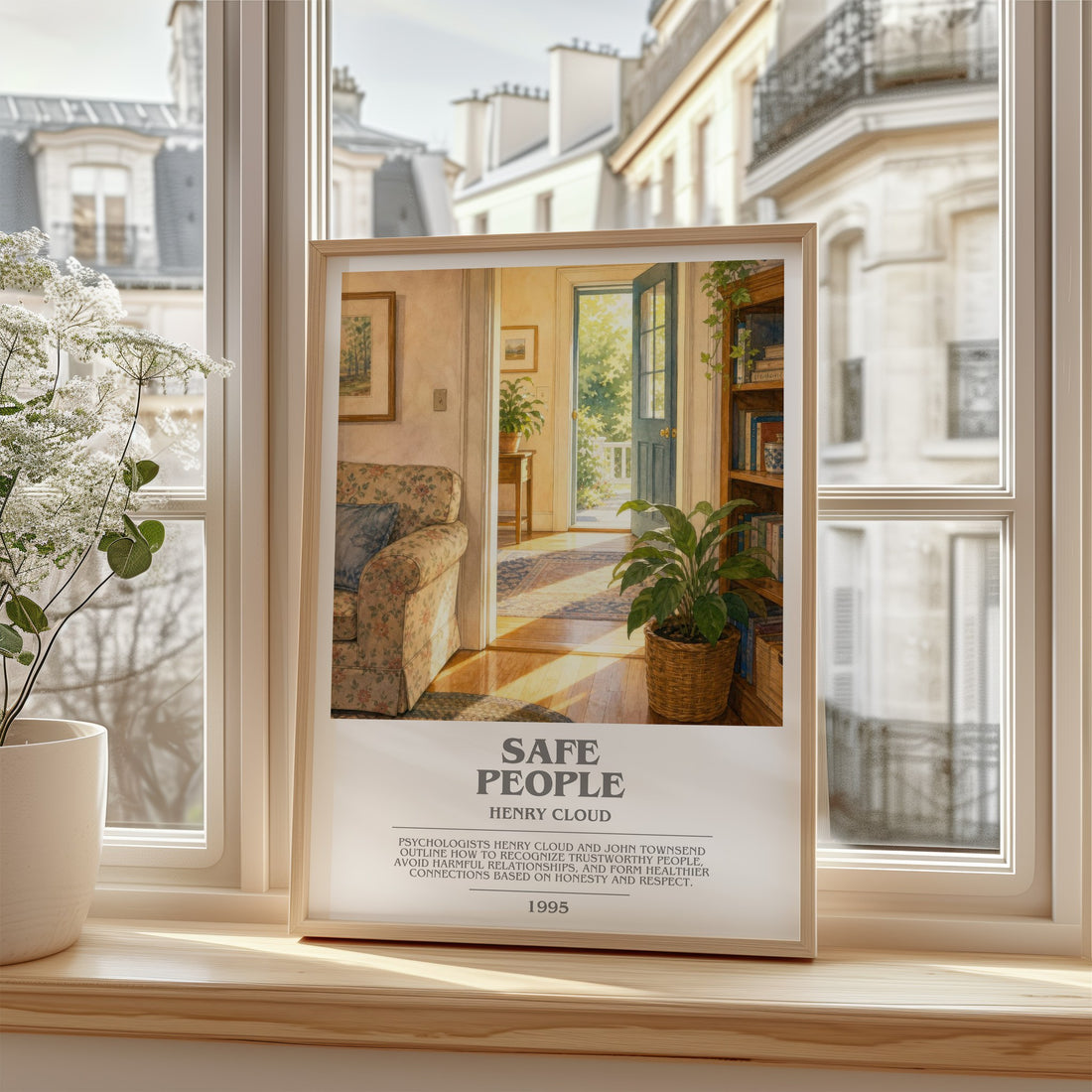 Safe People bookish poster colour and style options – Henry Cloud book art