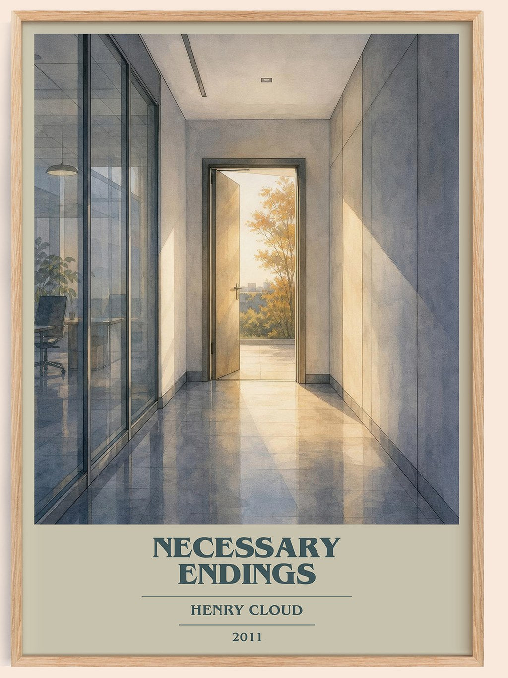 Necessary Endings book cover book poster by Henry Cloud – framed literary art print
