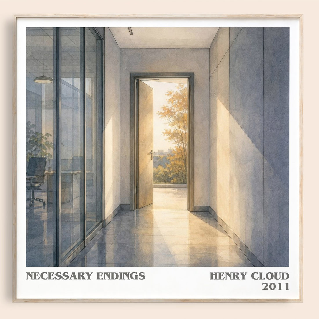 Necessary Endings literary book poster by Henry Cloud – framed literary art print