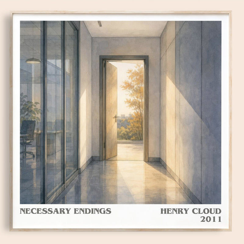 Necessary Endings literary book poster by Henry Cloud – framed literary art print