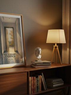 Necessary Endings watercolour print on bookshelf – Henry Cloud fan gift