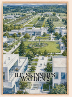 B.F. Skinner's Walden 2 watercolour book poster by B. F. Skinner – framed literary art print