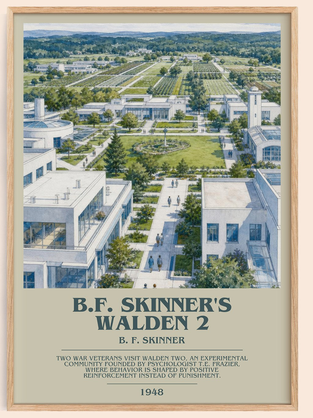 B.F. Skinner's Walden 2 bookish book poster by B. F. Skinner – framed literary art print