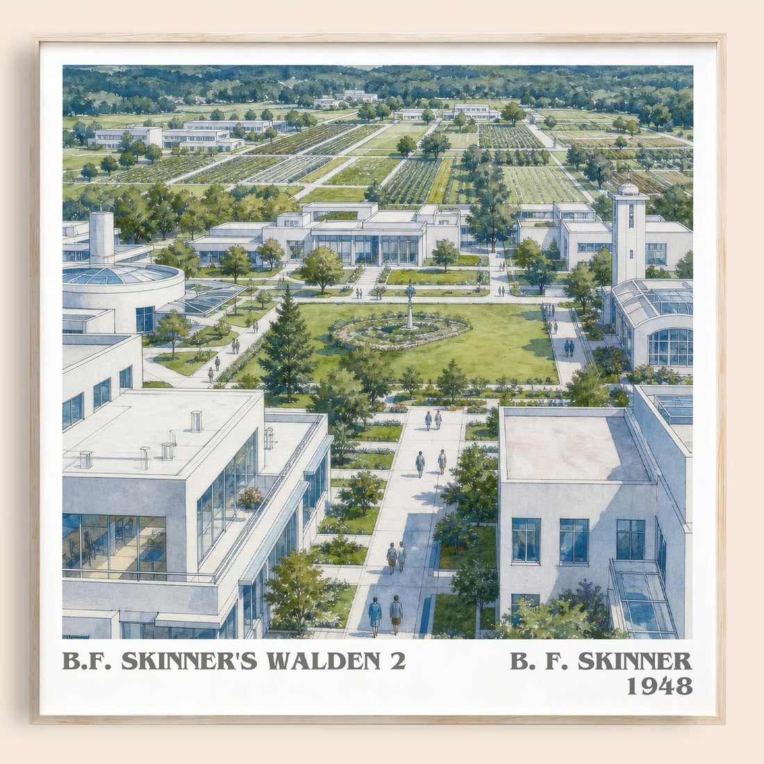 B.F. Skinner's Walden 2 literary book poster by B. F. Skinner – framed literary art print