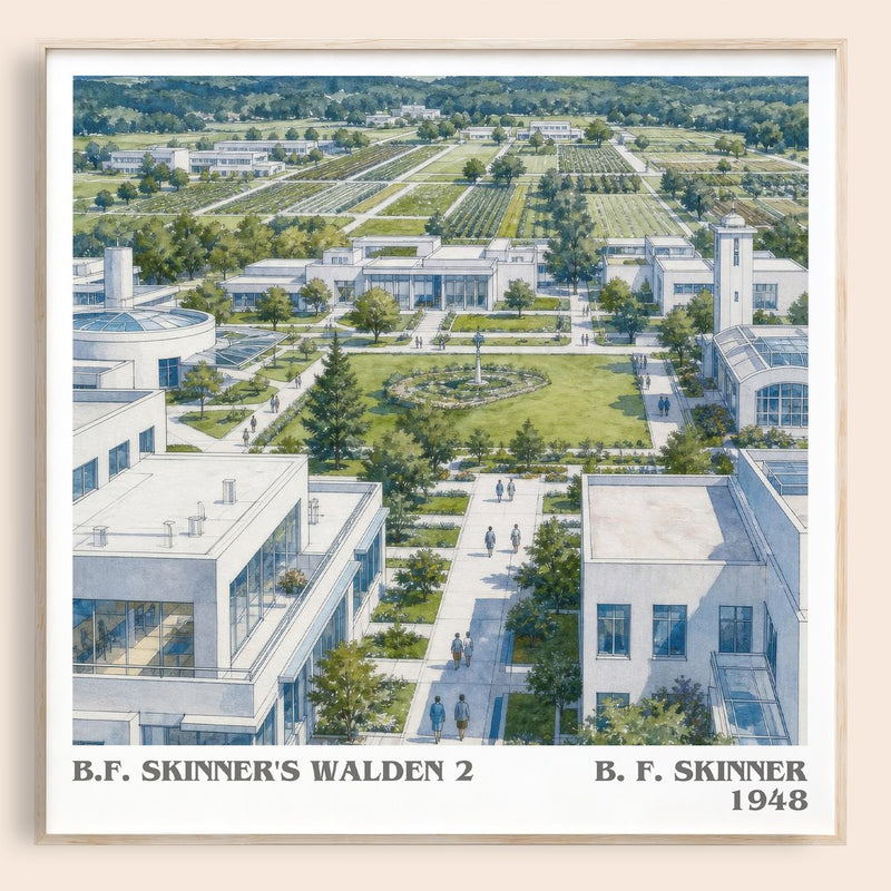 B.F. Skinner's Walden 2 literary book poster by B. F. Skinner – framed literary art print
