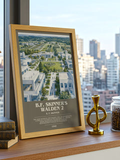 B.F. Skinner's Walden 2 bookish print framed by window – literary home decor