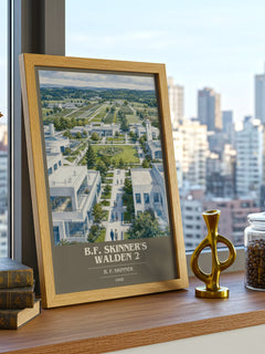 B.F. Skinner's Walden 2 book cover print framed by window – literary home decor