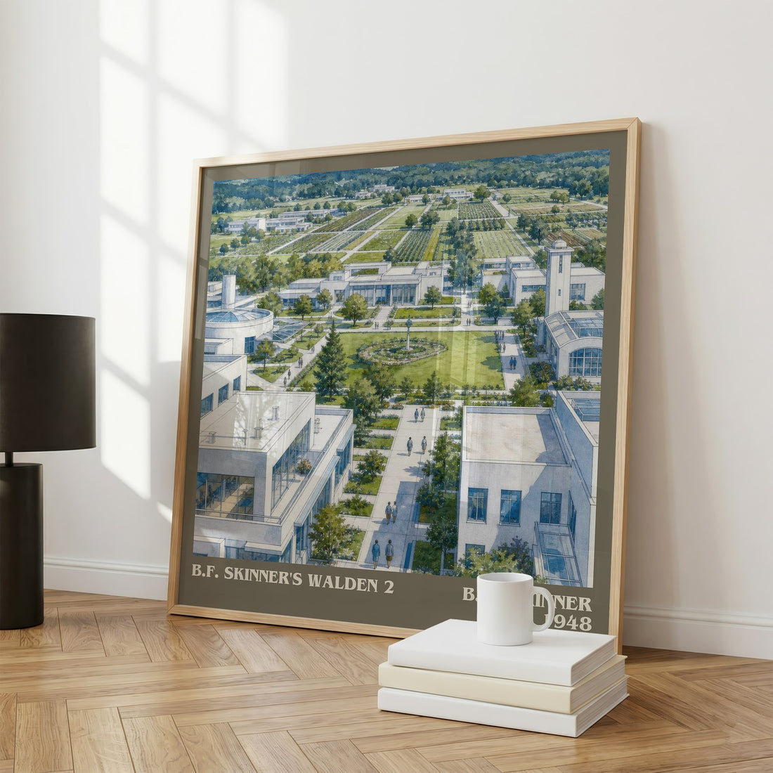 B.F. Skinner's Walden 2 literary print framed by window – literary home decor