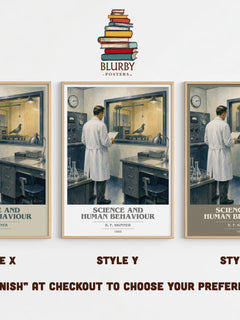 Science and human behaviour Book Cover Poster by B. F. Skinner – Style X, Y and Z side by side – choose your finish