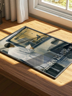 Science and human behaviour watercolour book poster framed on wall – non fiction wall art