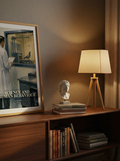 Science and human behaviour watercolour print on bookshelf – B. F. Skinner fan gift