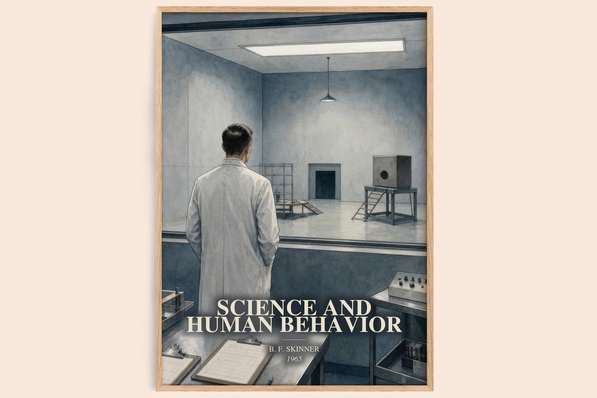 Science And Human Behavior Book Watercolour Illustration by B. Skinner