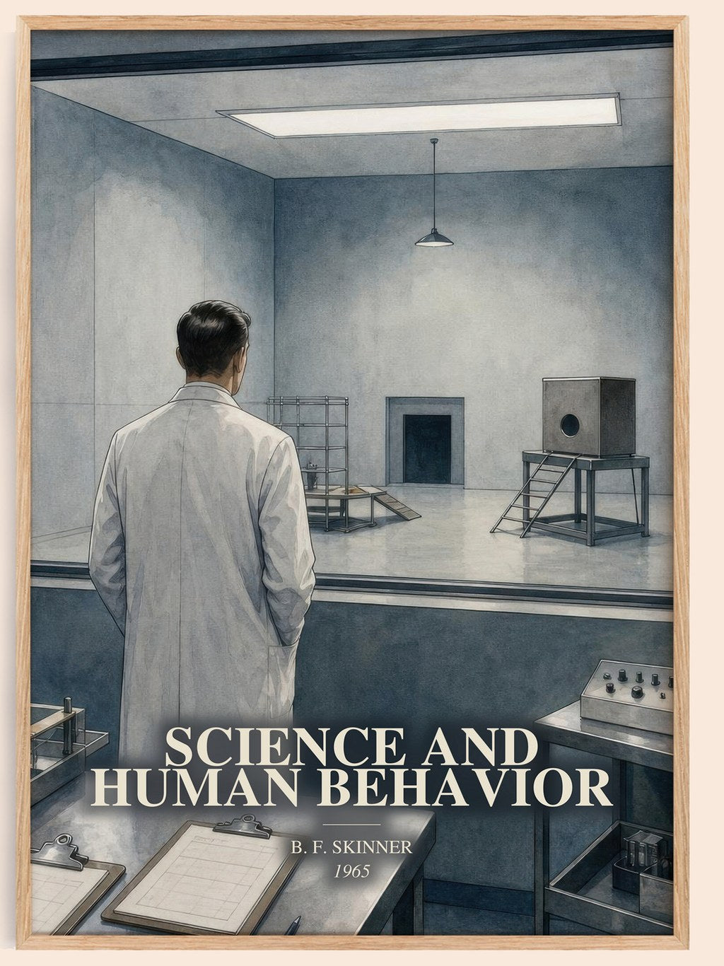 Science And Human Behavior watercolour book poster by B. F. Skinner – framed literary art print