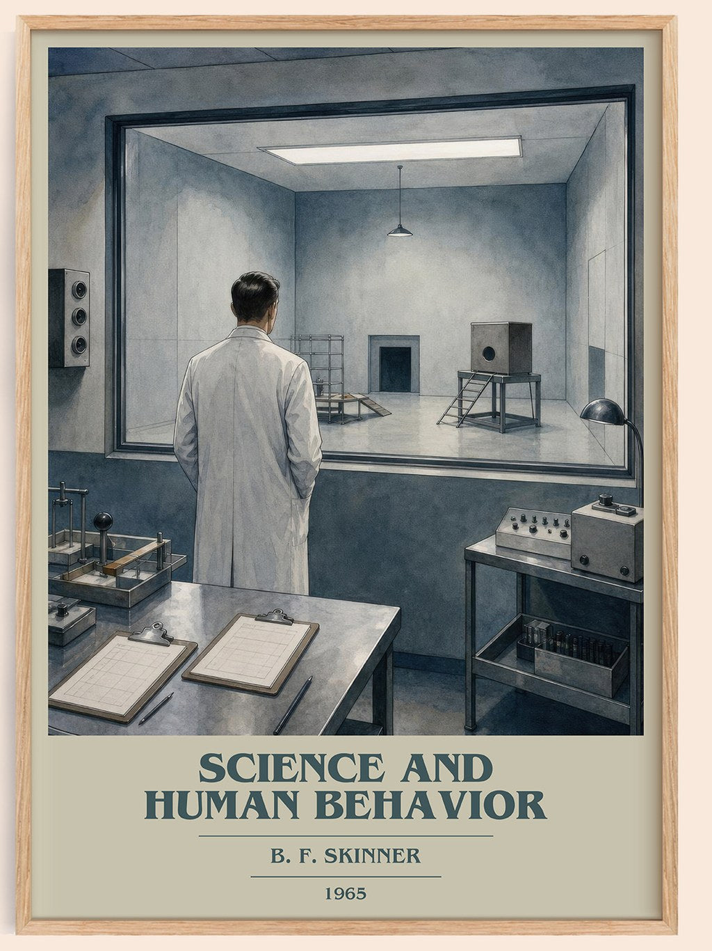Science And Human Behavior book cover book poster by B. F. Skinner – framed literary art print