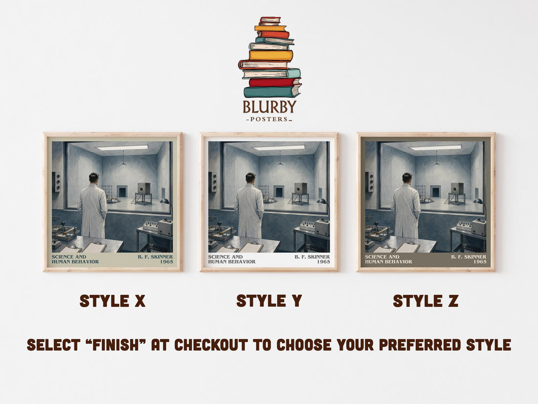 Science And Human Behavior literary print in frame leaning in hallway – non fiction wall art (mockup)