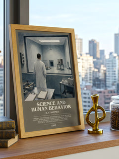 Science And Human Behavior bookish print framed by window – literary home decor