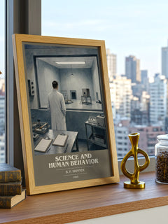 Science And Human Behavior book cover print framed by window – literary home decor