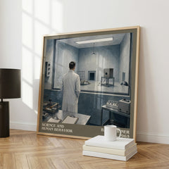 Science And Human Behavior literary print framed by window – literary home decor
